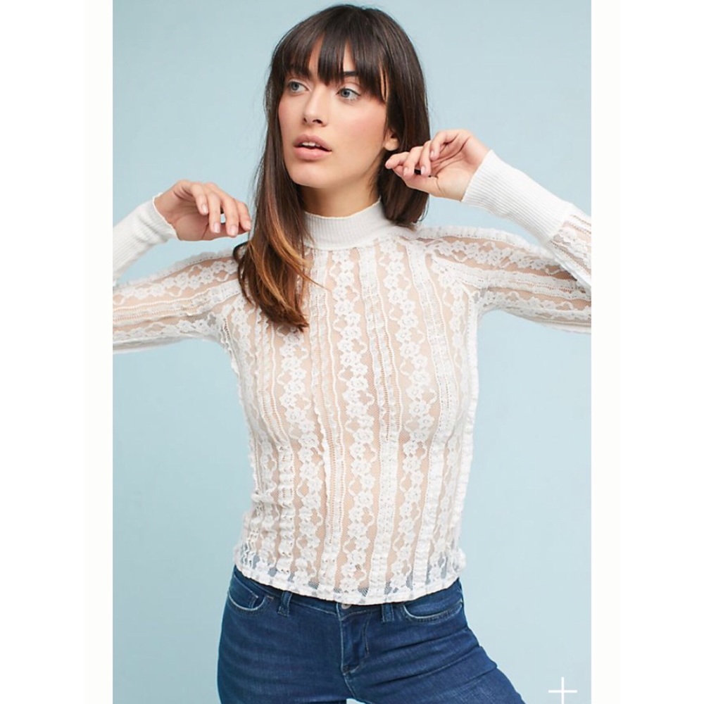 NWT Anthropologie Pure Good Lace Top - Picture 1 of 2
